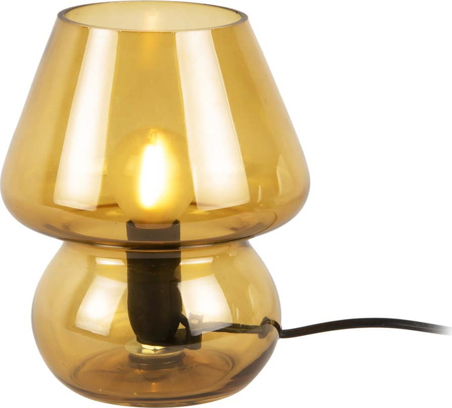 Hořčicově žlutá skleněná stolní lampa Leitmotiv Glass