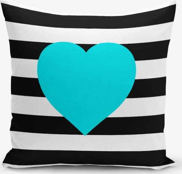 Povlak na polštář s příměsí bavlny Minimalist Cushion Covers Striped Blue