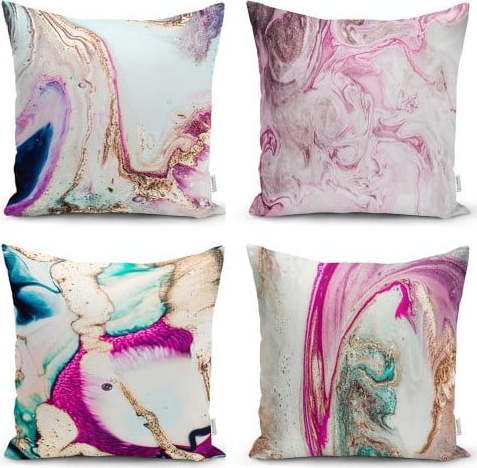 Sada 4 dekorativních povlaků na polštáře Minimalist Cushion Covers Watercolor