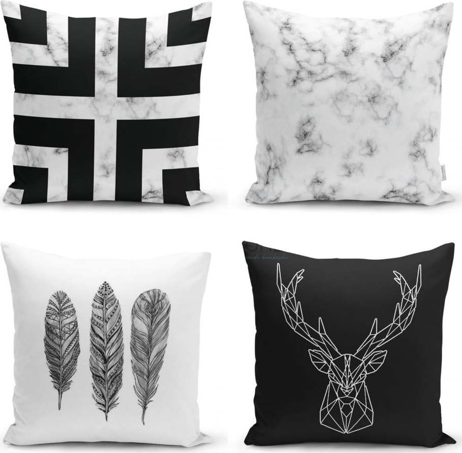 Sada 4 povlaků na polštáře Minimalist Cushion Covers Faria