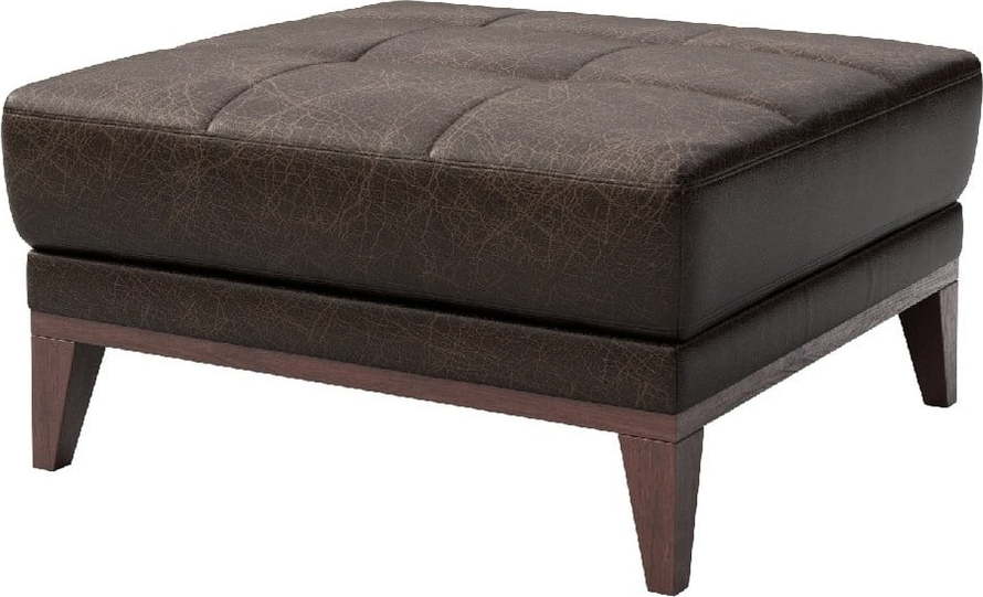 Tmavě hnědá kožená podnožka MESONICA Musso Tufted MESONICA