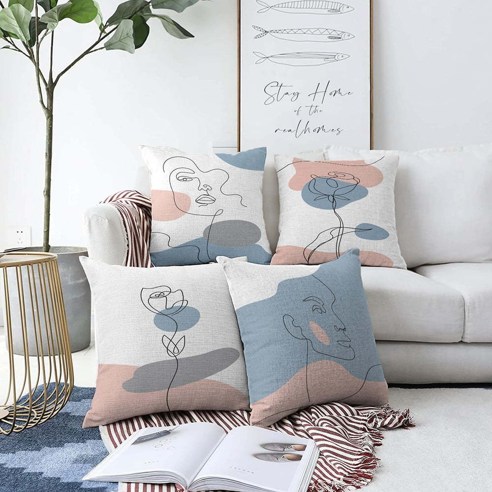 Sada 4 povlaků na polštáře Minimalist Cushion Covers Portrait