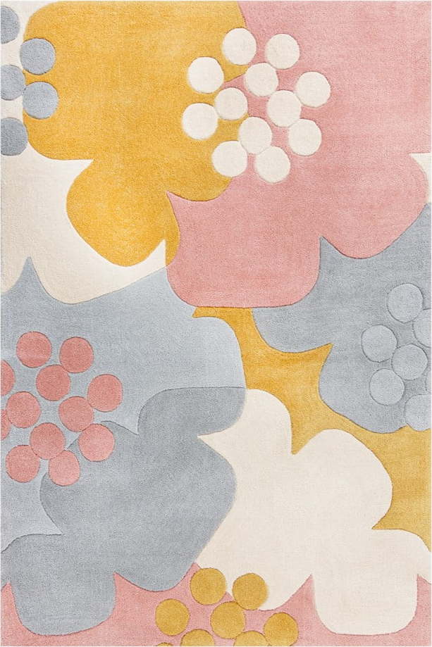 Šedo-žlutý koberec Flair Rugs Retro Floral