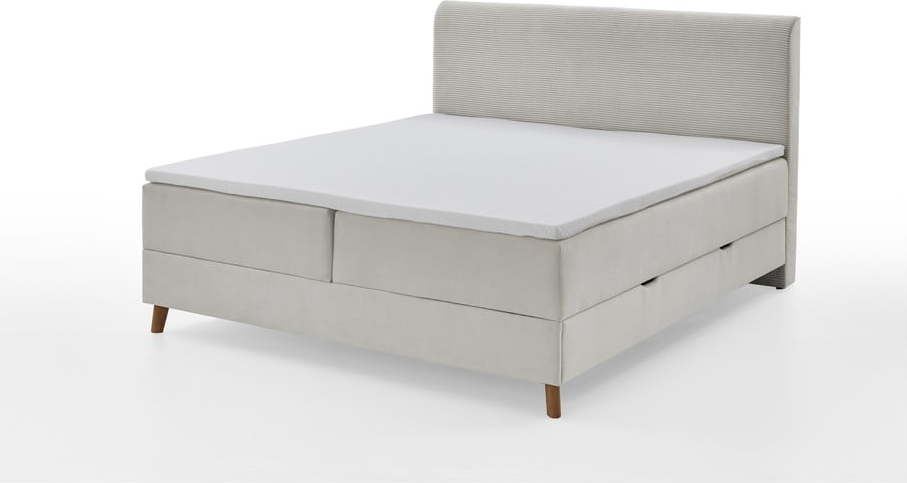 Béžová boxspring postel s úložným prostorem 160x200 cm Memphis - Meise Möbel Meise Möbel