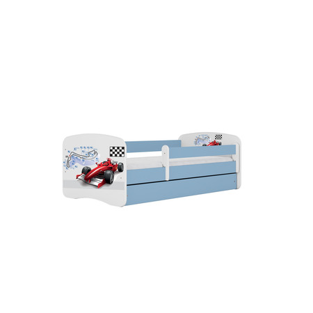Dětská postel s úložným prostorem Babydream 70x140 cm - formule Bílá + modrá Pěnová matrace Signal-nabytek