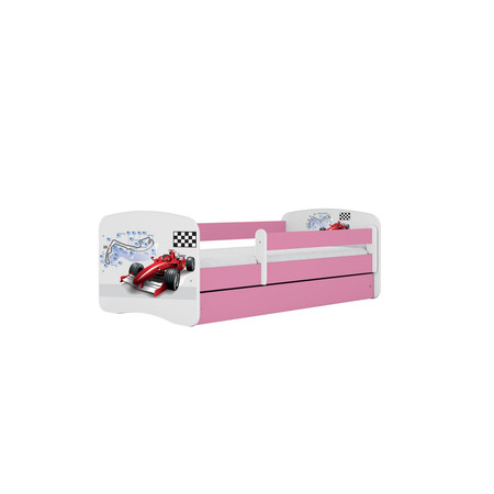Dětská postel s úložným prostorem Babydream 70x140 cm - formule Bílá + růžová Pěnová matrace Signal-nabytek