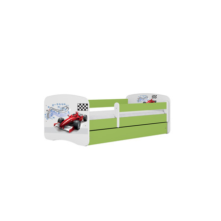 Dětská postel s úložným prostorem Babydream 70x140 cm - formule Bílá + zelená Bez matrace Signal-nabytek
