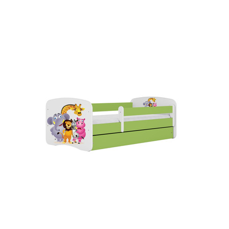 Dětská postel s úložným prostorem Babydream 80x180 cm - zoo Bílá + zelená Bez matrace Signal-nabytek