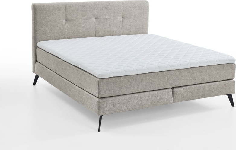 Světle šedá boxspring postel 180x200 cm Jona - Meise Möbel Meise Möbel