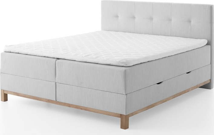 Světle šedá boxspring postel s úložným prostorem 160x200 cm Catania - Meise Möbel Meise Möbel