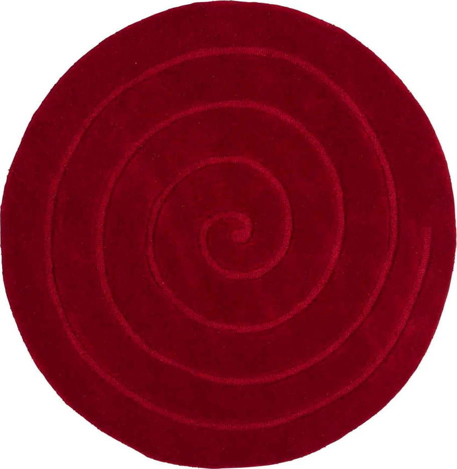 Rubínově červený vlněný koberec Think Rugs Spiral