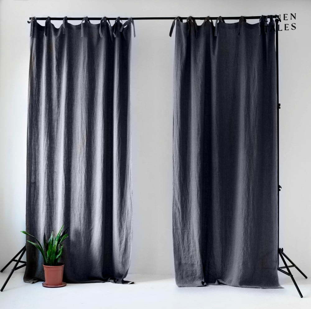 Tmavě šedý závěs 140x170 cm Night Time – Linen Tales Linen Tales