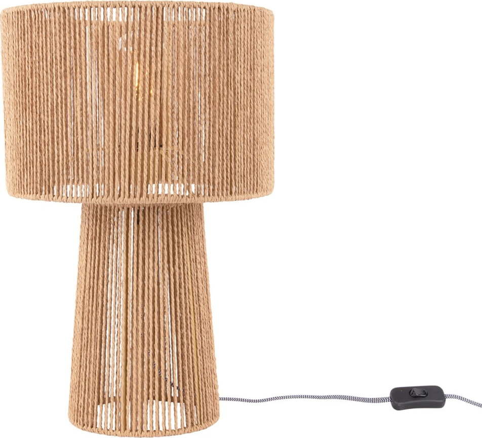 Stolní lampa ve zlaté barvě se stínidlem z papírového výpletu (výška 47 cm) Forma Pin – Leitmotiv Leitmotiv