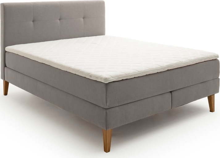 Světle šedá boxspring postel 160x200 cm Stockholm – Meise Möbel Meise Möbel