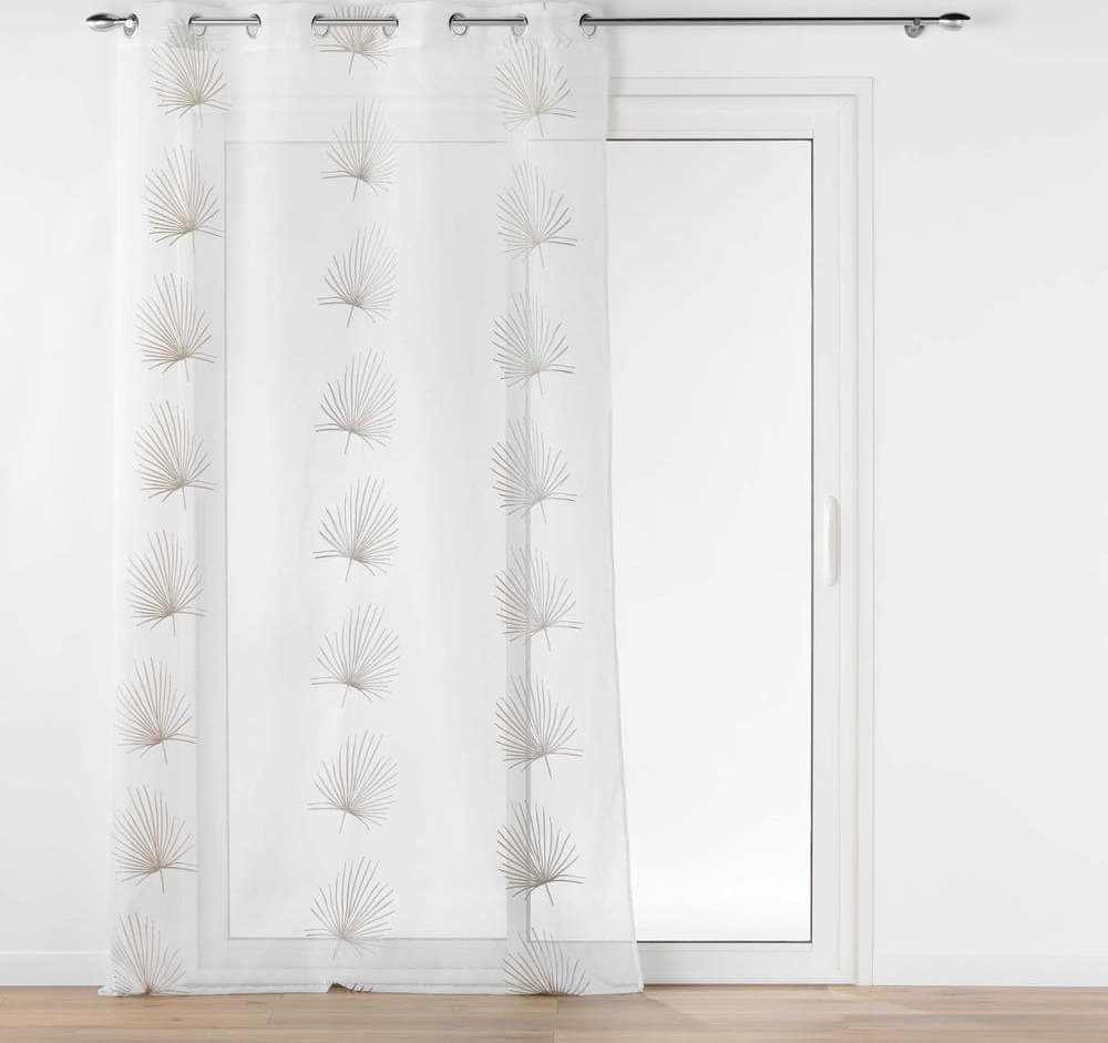 Bílo-béžová voálová záclona 140x280 cm Palmaris – douceur d'intérieur Douceur d intérieur