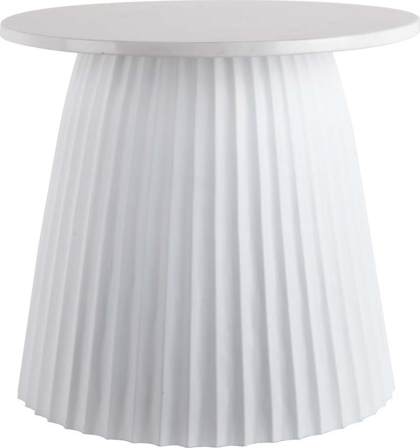 Bílý mramorový kulatý konferenční stolek ø 45 cm Luscious – Leitmotiv Leitmotiv