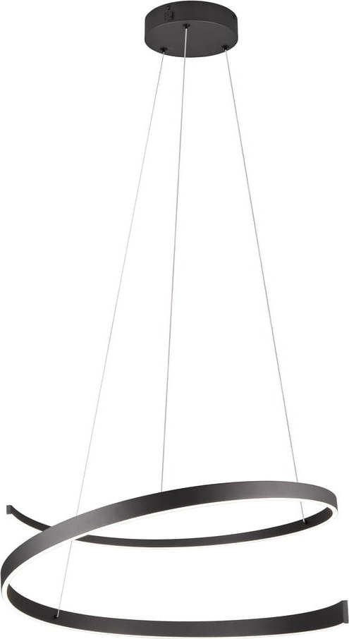 Černé LED závěsné svítidlo s hlasovým ovládáním/s ovládáním pomocí mobilní aplikace s kovovým stínidlem ø 75 cm Cinardi – CINQUE CINQUE