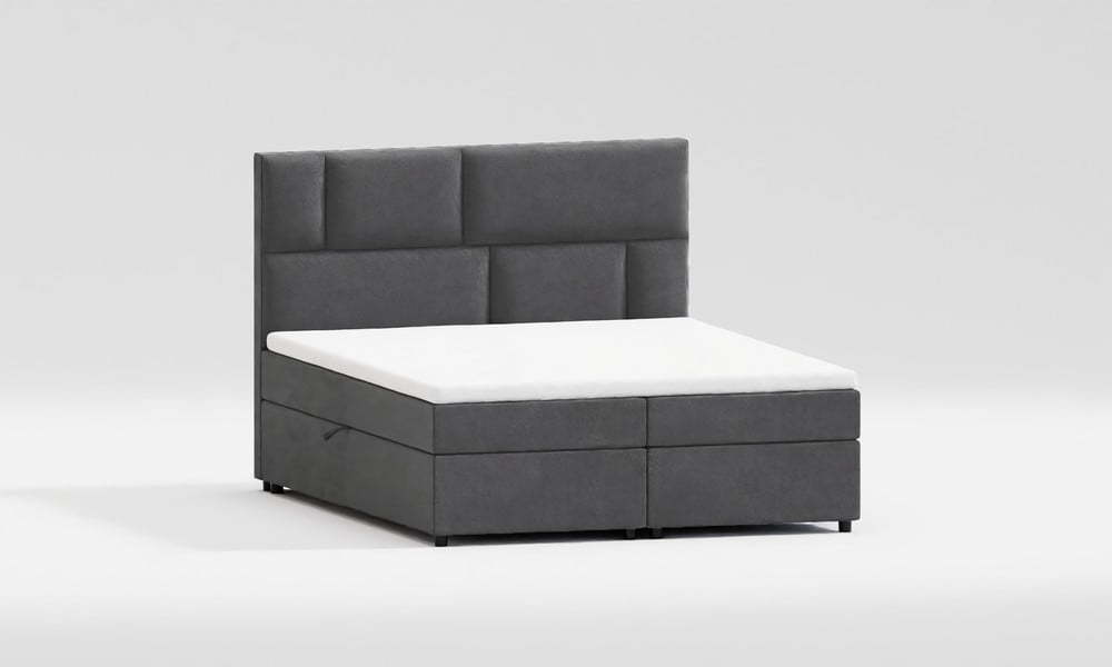 Šedá boxspring postel s úložným prostorem 200x200 cm Lola – Ropez Ropez