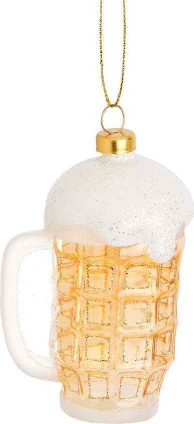 Skleněná vánoční ozdoba Frothy Beer – Sass & Belle Sass & Belle