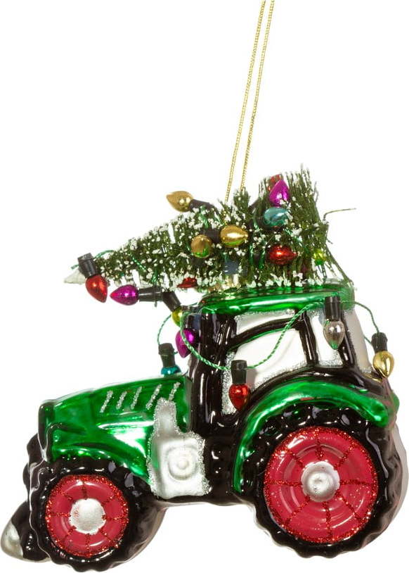 Skleněná vánoční ozdoba Tractor – Sass & Belle Sass & Belle