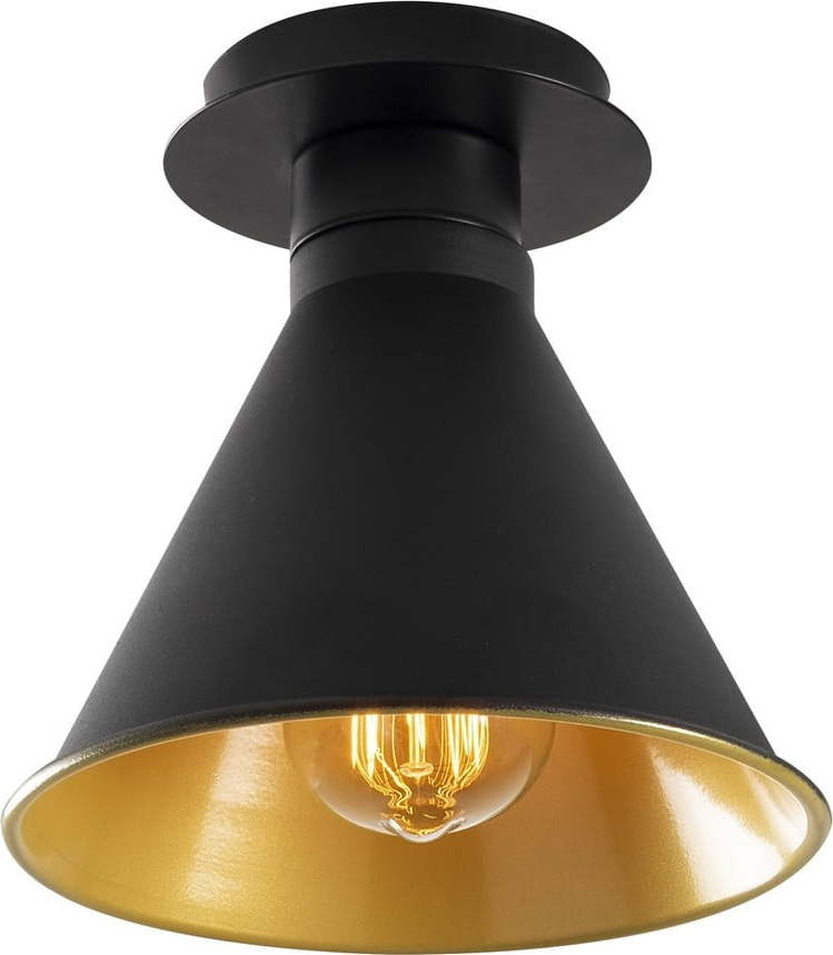 Stropní svítidlo v černé a zlaté barvě s kovovým stínidlem ø 20 cm Berceste – Opviq lights Opviq lights