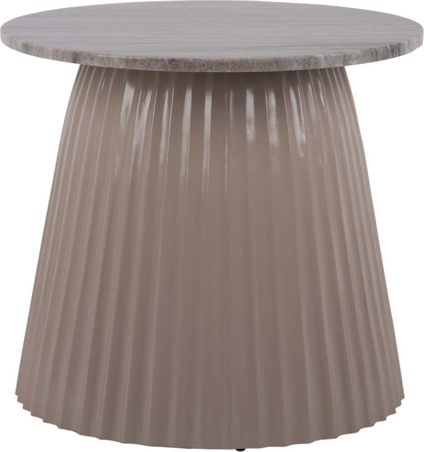 Světle hnědý mramorový kulatý konferenční stolek ø 45 cm Luscious – Leitmotiv Leitmotiv