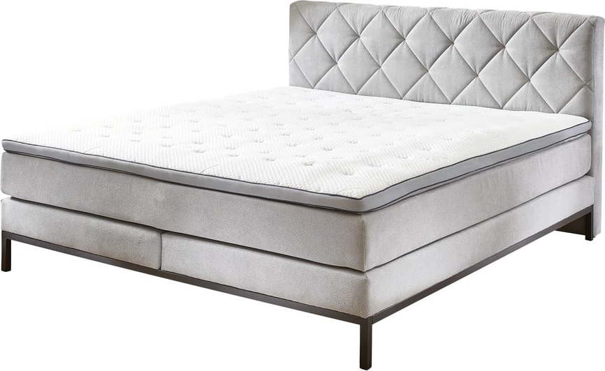 Světle šedá boxspring postel 180x200 cm Rockaway – Rojaplast Rojaplast