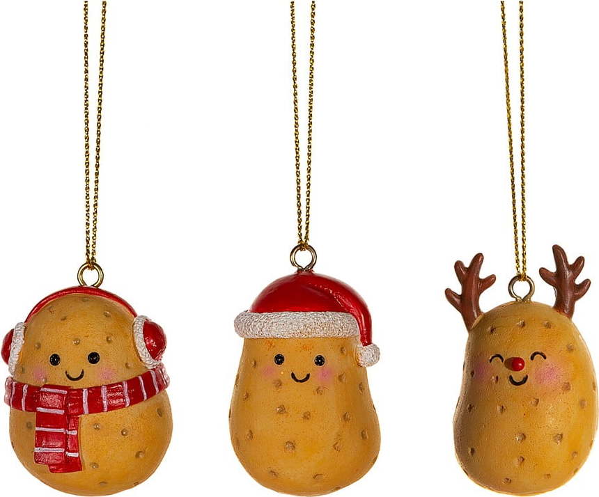 Vánoční ozdoby z polyresinu v sadě 3 ks Happy Potatoes – Sass & Belle Sass & Belle