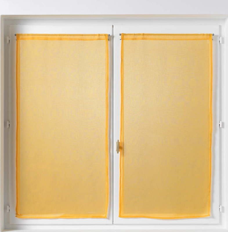 Žluté voálové záclony v sadě 2 ks 60x90 cm Sandra – douceur d'intérieur Douceur d intérieur