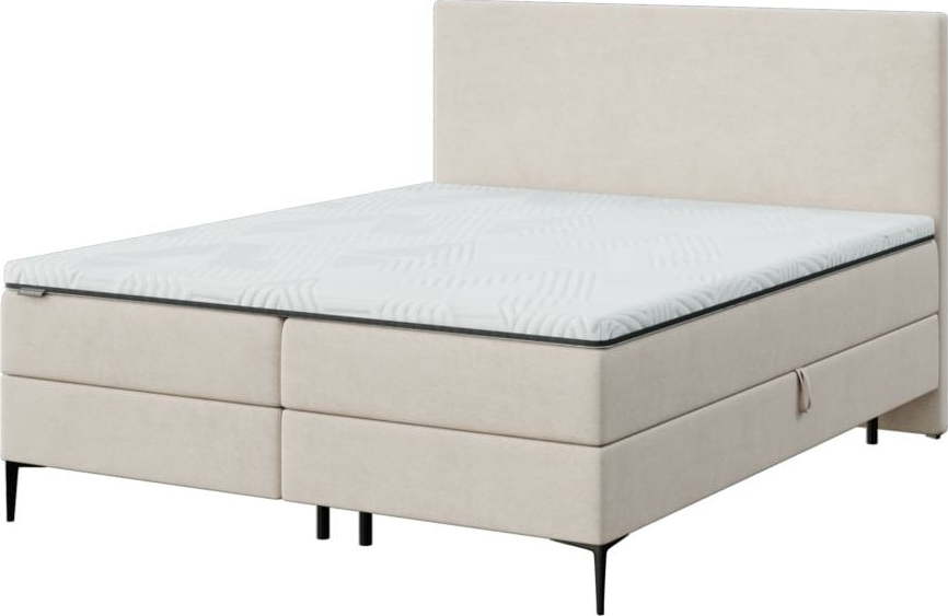 Béžová boxspring postel s úložným prostorem 160x200 cm Bufo – MESONICA MESONICA