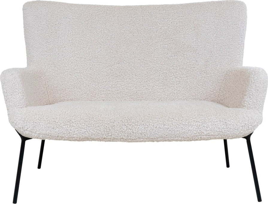 Bílá pohovka z textilie bouclé 128 cm Glasgow – House Nordic House Nordic