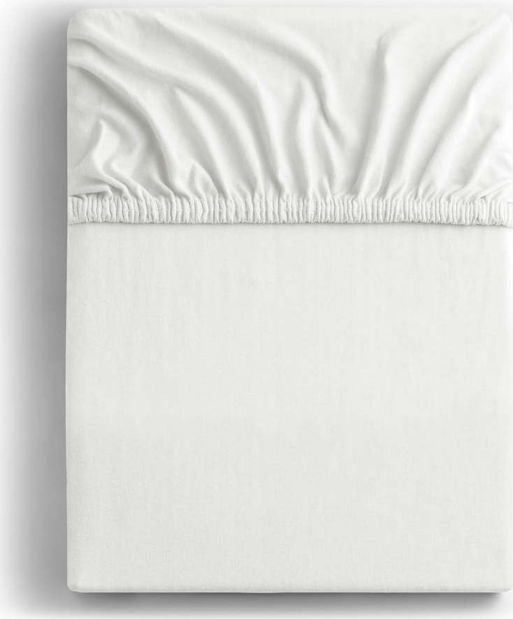 Bílé napínací prostěradlo jersey 160x200 cm Amber – DecoKing DecoKing