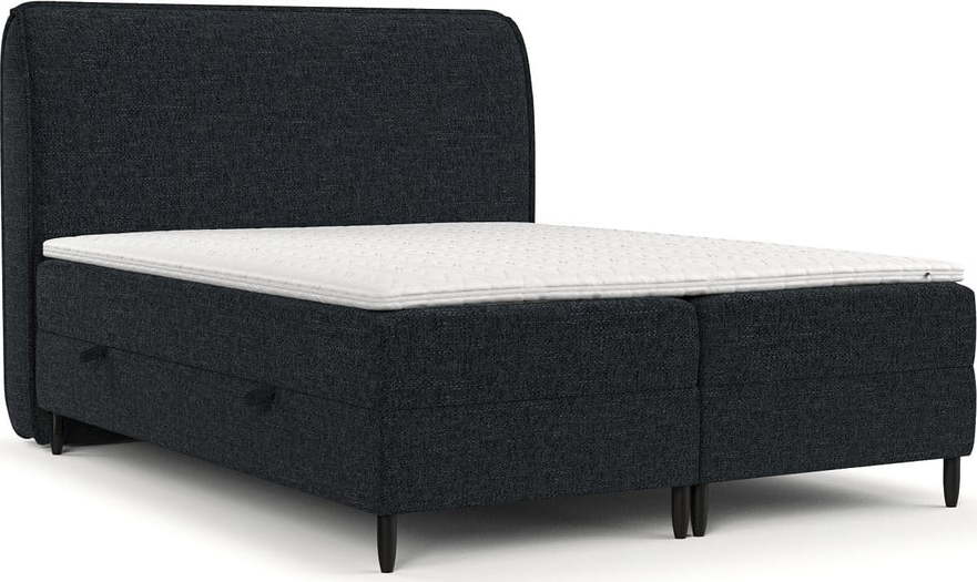 Černá boxspring postel s úložným prostorem 180x200 cm Melba – Maison de Rêve Maison de Reve