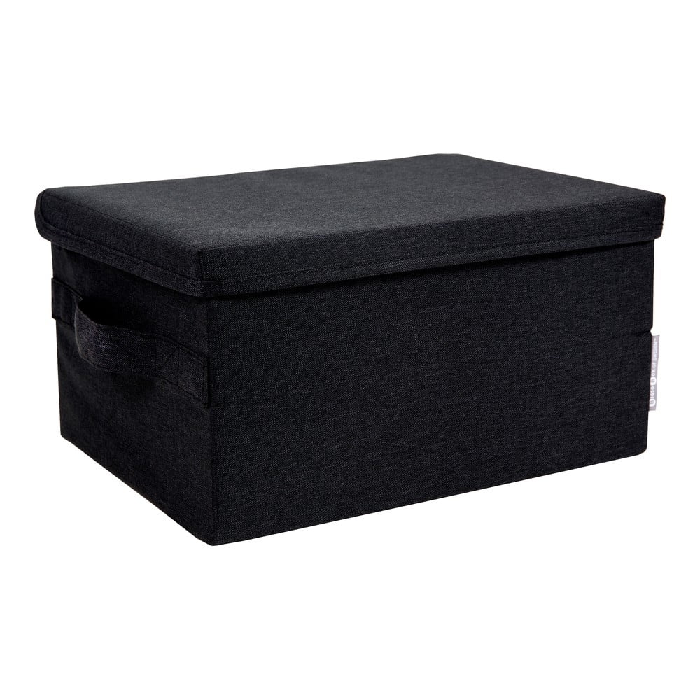 Černý látkový úložný box s víkem 34x45x25 cm Soft Storage – Bigso Box of Sweden Bigso Box of Sweden