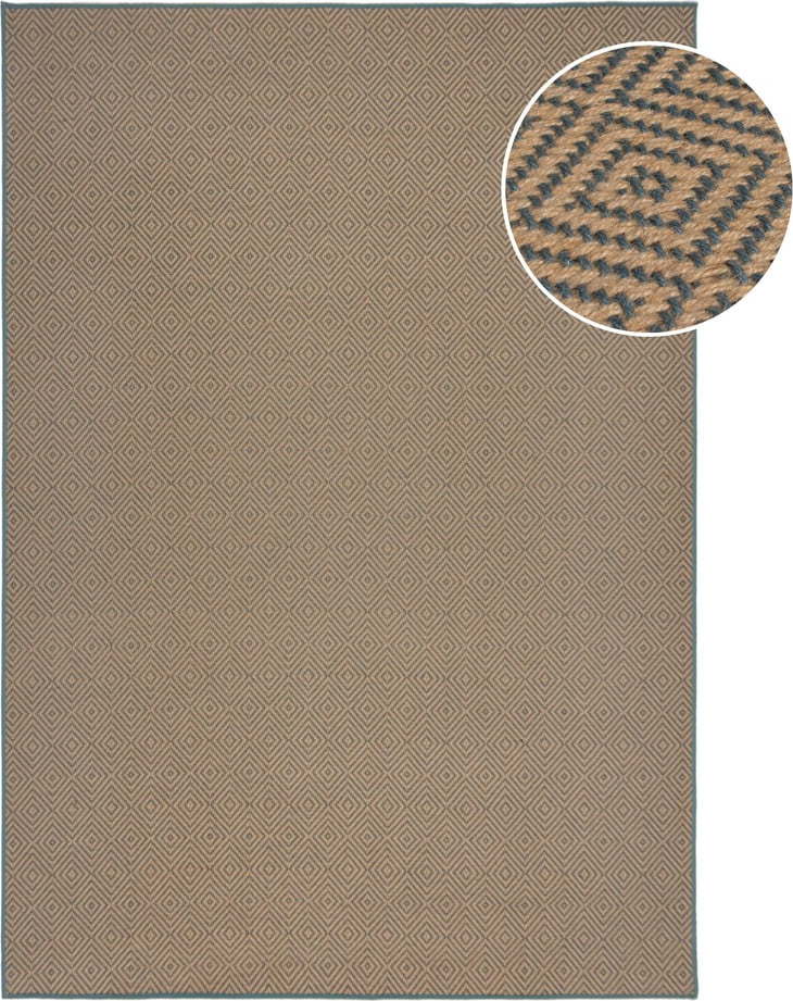 Jutový koberec v modro-přírodní barvě 200x290 cm Diamond – Flair Rugs Flair Rugs