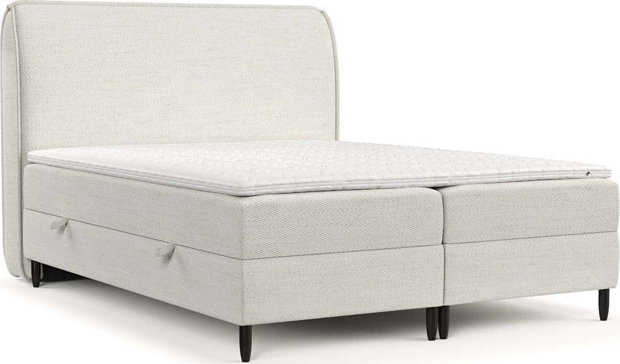 Krémová boxspring postel s úložným prostorem 140x200 cm Melba – Maison de Rêve Maison de Reve