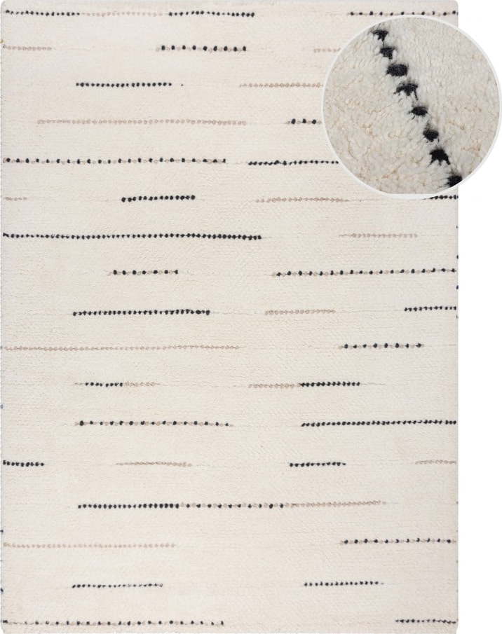 Krémový ručně tkaný vlněný koberec 160x230 cm Dottie Linear – Flair Rugs Flair Rugs