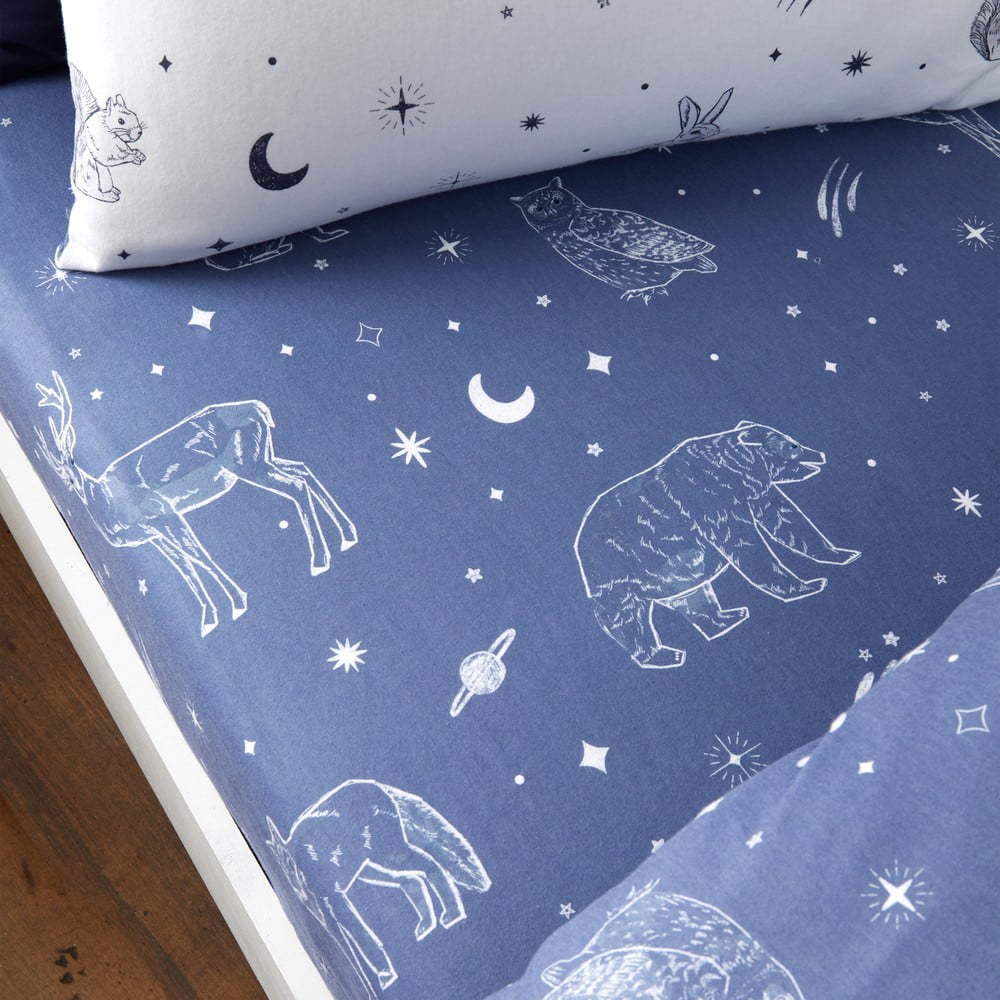 Napínací flanelové dětské prostěradlo 70x140 cm Starlight Animals – Bianca Bianca