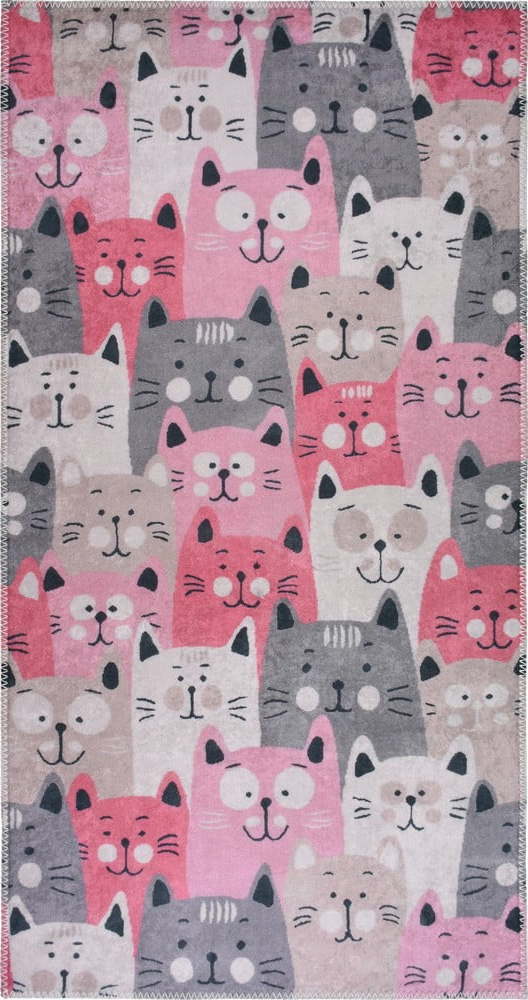 Růžový dětský koberec 100x160 cm Silly Cats – Vitaus Vitaus