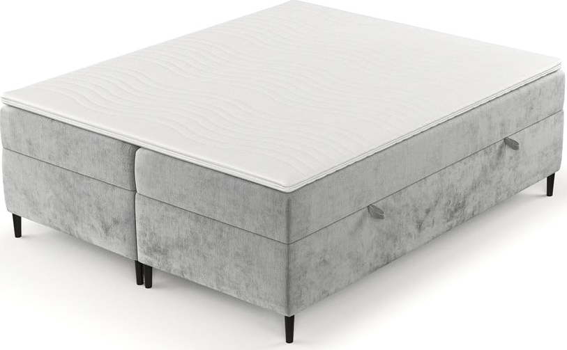 Šedá boxspring postel s úložným prostorem 140x200 cm Araya – Maison de Rêve Maison de Reve