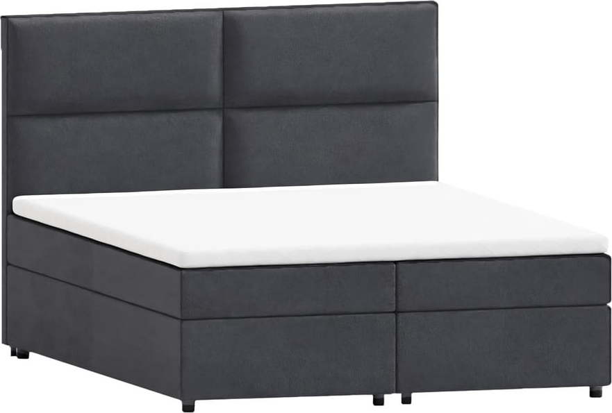 Šedá boxspring postel s úložným prostorem 200x200 cm Rico – Ropez Ropez