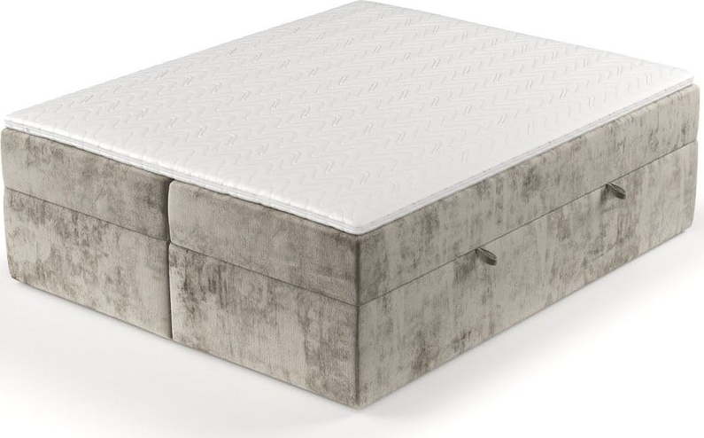 Světle hnědá boxspring postel s úložným prostorem 180x200 cm Yoko – Maison de Rêve Maison de Reve