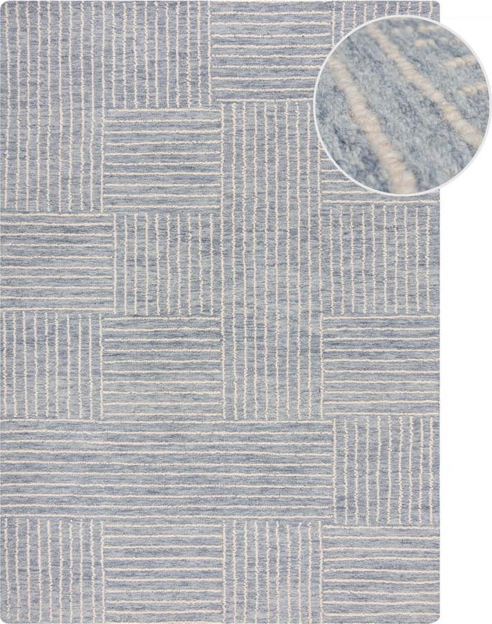 Světle modrý ručně tkaný vlněný koberec 80x150 cm Memphis Wool – Flair Rugs Flair Rugs