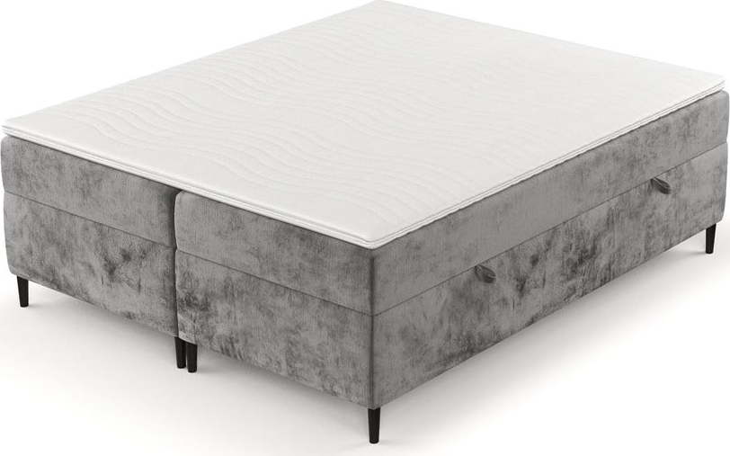 Tmavě šedá boxspring postel s úložným prostorem 160x200 cm Araya – Maison de Rêve Maison de Reve