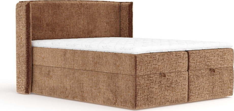 Oranžová boxspring postel s úložným prostorem 200x200 cm Passion – Maison de Rêve Maison de Reve