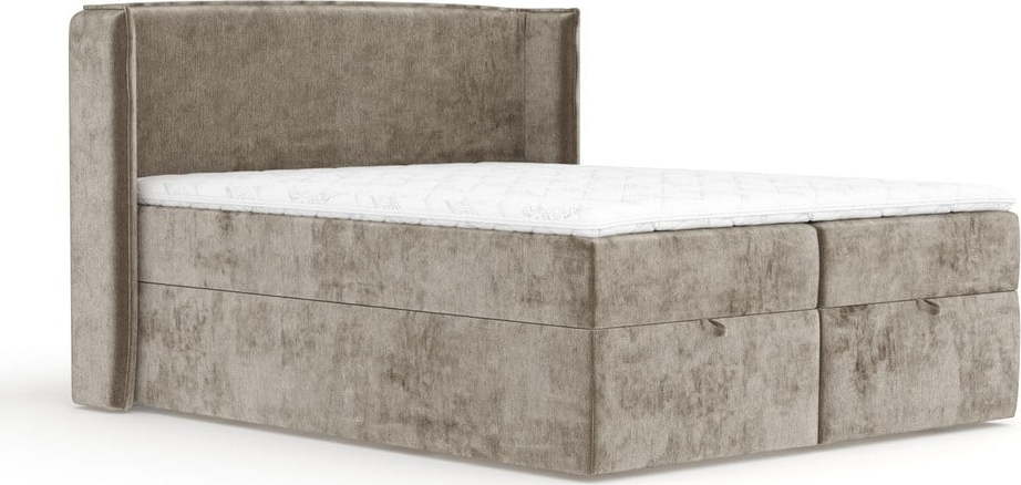 Béžová boxspring postel s úložným prostorem 180x200 cm Passion – Maison de Rêve Maison de Reve